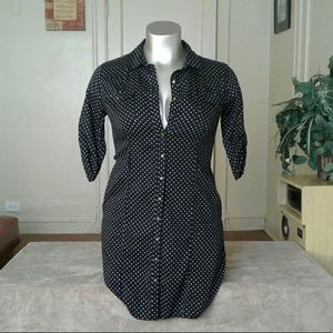 Black & White Polka Dot Button Down